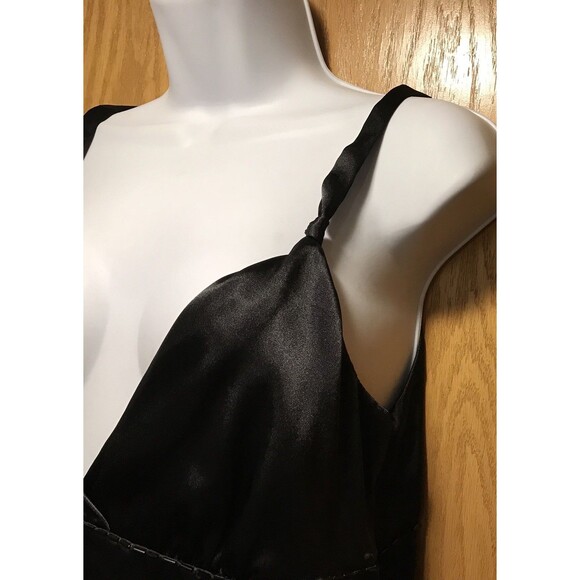 GUESS Floral Overlay Black V-Neck Sleeveless Beaded Dress Juniors Size 9 - Picture 5 of 12